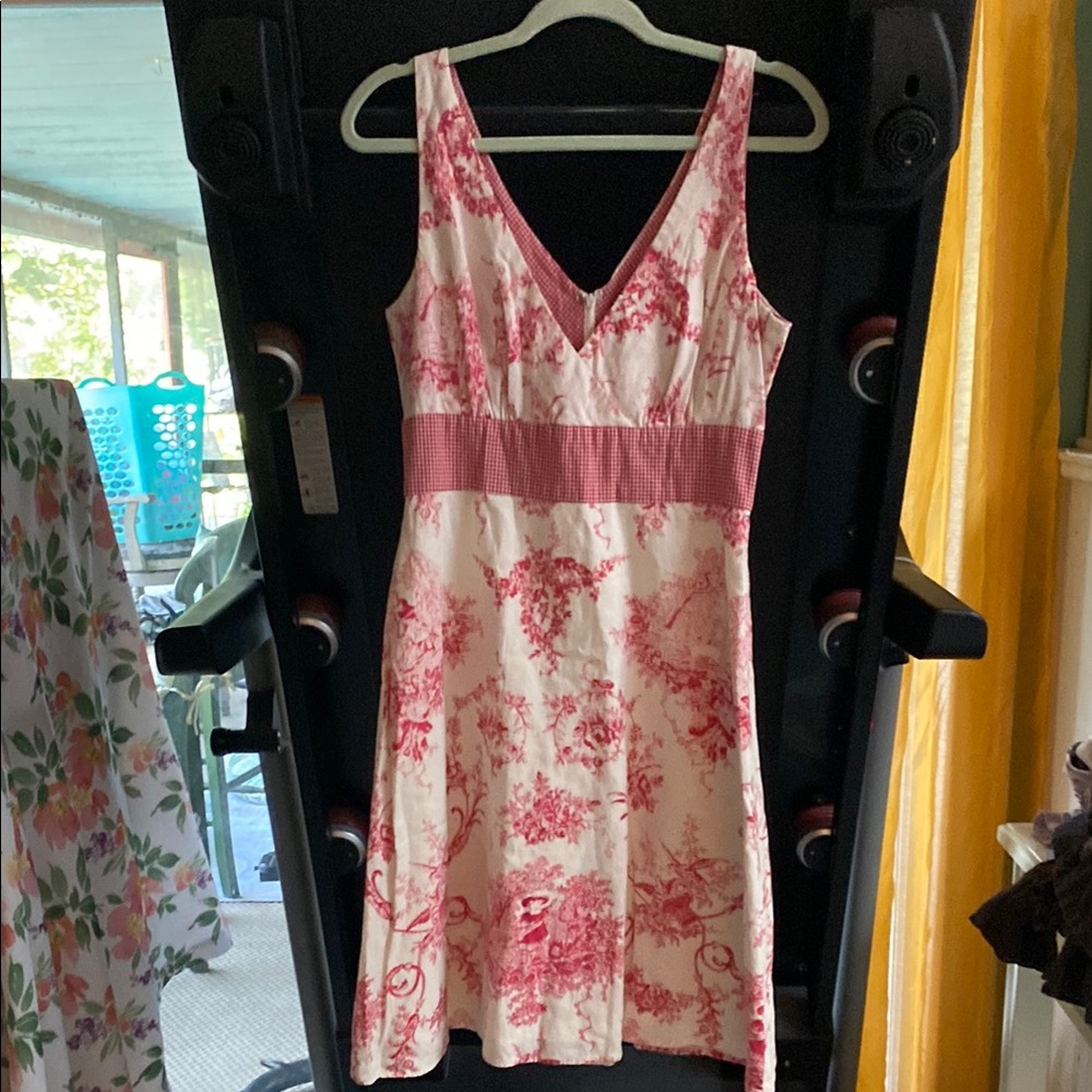 VINTAGE Floral Pink and White Sundress